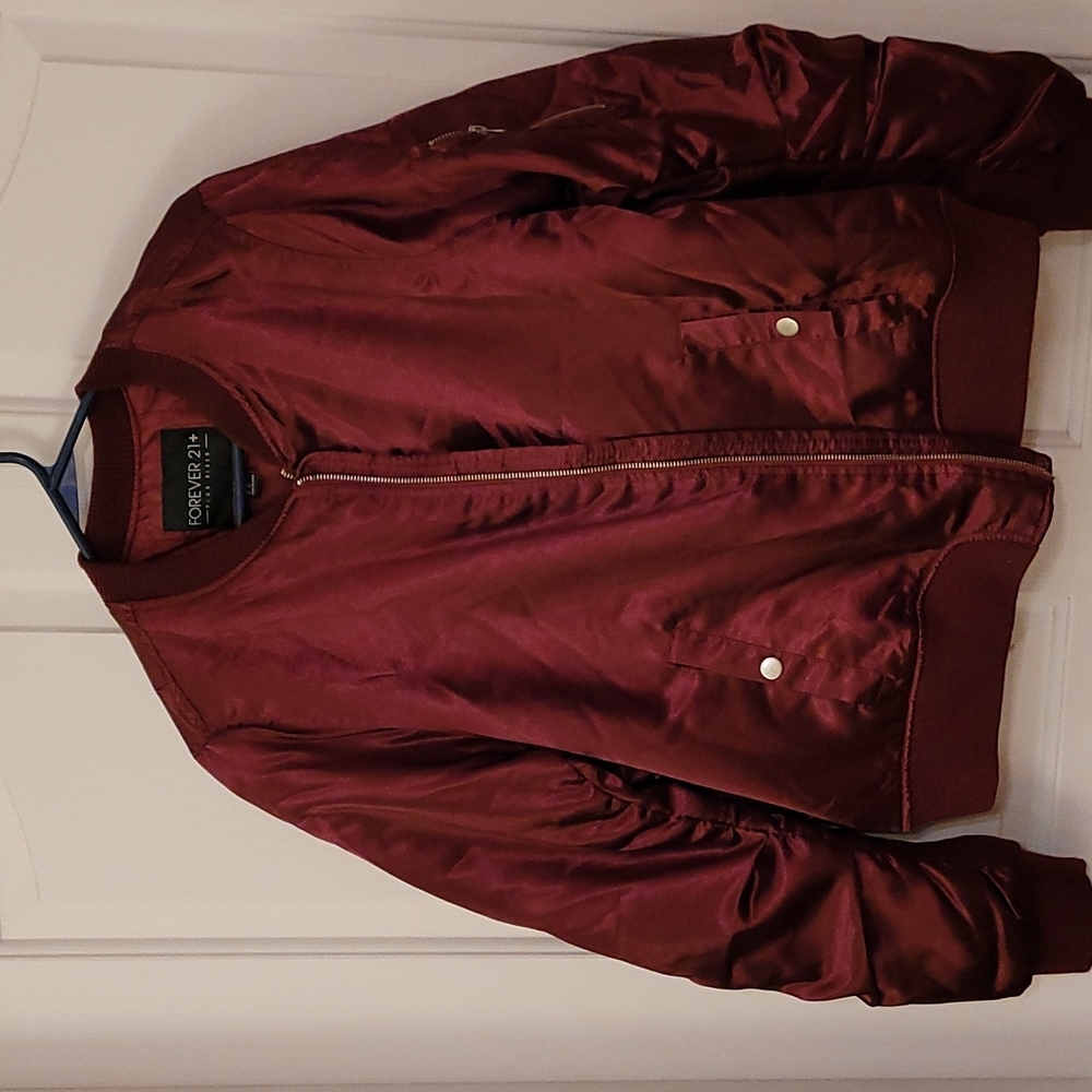 Bomber jacket size 2x burgundy